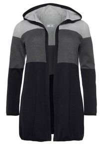 AJC, Damen Strickjacke, Hellgrau / Dunkelgrau / Schwarz