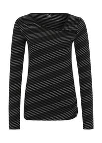 Iriedaily, Damen Streifenshirt 'Asym Stripe 4', Schwarz / Weiß