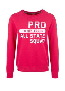 s.Oliver RED LABEL, Herren Sweater mit Wording-Print, Pink / Wei&szlig;