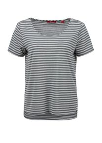 s.Oliver RED LABEL, Damen Ringelshirt, Grau / Wei&szlig;