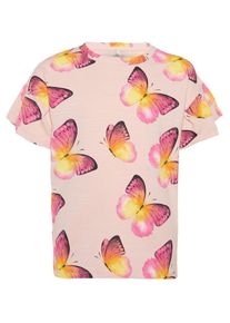 name it, M&auml;dchen Print T-Shirt, Gelb / Pink / Rosa / Schwarz