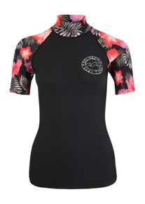 Billabong, Damen Surfshirt 'flower ss', Rosa / Schwarz