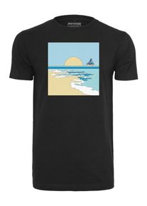 Mister Tee, Herren T-Shirt 'Horizon', Azur / Pastellgelb / Schwarz