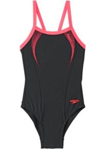 Speedo, Mädchen Badeanzug, Koralle / Schwarz