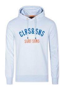 & Colours & Sons COLOURS & SONS, Herren Sweatshirt 'Bruno', Blau / Azur / Dunkelorange