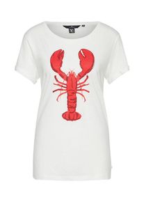 Tom Tailor, Damen T Shirt, Feuerrot / Offwhite