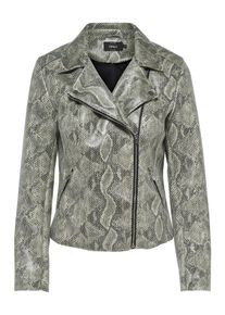 Only, Damen Kunstlederjacke, Dunkelbeige / Greige