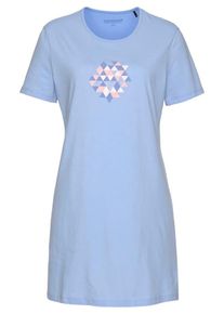 Schiesser, Damen Sleepshirt, Hellblau / Rosa / Wei&szlig;