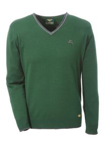 HOHENSTAUFEN, Herren Trachtenpullover, Grau / Grasgr&uuml;n