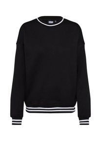 Urban Classics, Damen Sweatshirt 'Ladies College Sweat Crew', Schwarz / Wei&szlig;