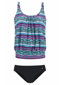 s.Oliver RED LABEL, Damen Oversize-Tankini, Royalblau / Orchidee