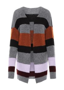 Y.A.S, Damen Strickjacke, Rostbraun / Graumeliert / Pastelllila / Schwarz