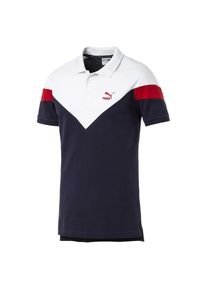 Puma, Herren Polo 'Iconic MCS', Ultramarinblau / Rot / Weiß