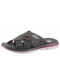 Rieker, Herren Pantolette, Anthrazit / Rot