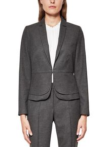 s.Oliver BLACK LABEL, Damen Flanell-Blazer mit Sch&ouml;&szlig;chen, Schwarzmeliert