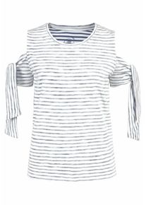 Herrlicher, Damen T-Shirt 'SANDRINE', Marine / Offwhite