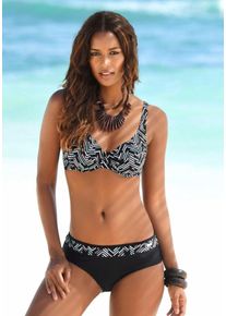 Lascana, Damen Bügel-Bikini, Schwarz / Weiß