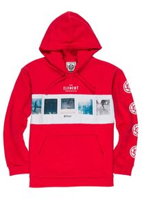Element, Herren Kapuzenpullover, Rot / Wei&szlig;
