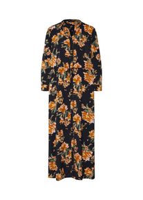 Selected Femme, Damen Kleid 'KARINA DAMINA', Grün / Dunkelorange / Schwarz
