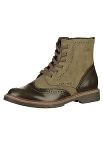 s.Oliver RED LABEL, Damen Schn&uuml;rstiefelette, Oliv / Dunkelgr&uuml;n