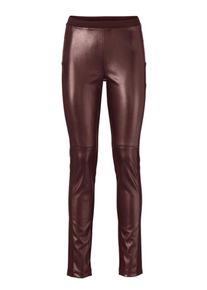 Heine, Damen Bodyform-Lederimitathose, Dunkelrot