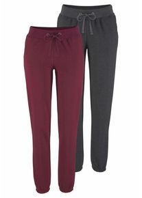Vivance, Damen Relaxpants 'Active', Anthrazit / Bordeaux