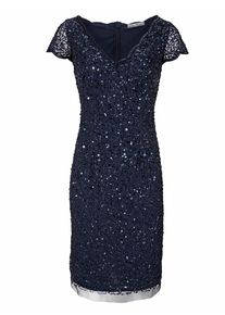 Heine, Damen Cocktailkleid mit Pailletten, Nachtblau