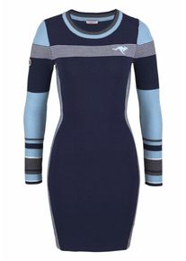 Kangaroos, Damen Strickkleid, Marine / Hellblau / Dunkelgrau / Weiß