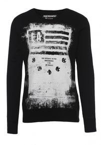 Trueprodigy, Herren Langarmshirt 'Khal', Schwarz / Weiß