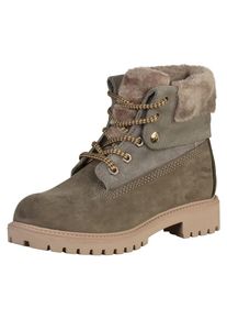 Darkwood, Damen Stiefelette, Greige / Oliv