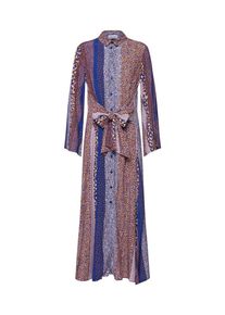 Closet London, Damen Kleider 'Closet Front Tie Shirt Dress', Navy / Braun / Lila