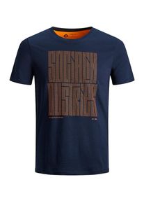 Jack & Jones JACK & JONES, Herren T-Shirt, Navy / Hellorange / Schwarz