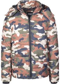 Urban Classics, Herren Puffer Jacket, Dunkelblau / Rostbraun / Khaki / Weiß
