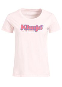Khujo, Damen T-Shirt 'Brooke Logo', Himmelblau / Rosa / Pitaya