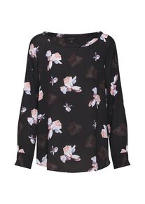 Banana Republic, Damen Bluse 'LS CREW HIGH LOW TEE ABIGAIL FLORAL', Mischfarben / Schwarz