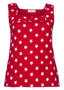 sheego Casual, Damen Tanktop, Karminrot / Weiß