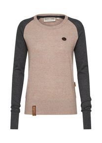 Naketano, Damen Pullover 'High As A Mother...', Hellbraun / Graphit