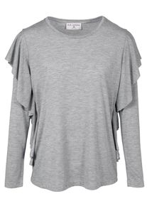 Heine, Damen Rüschenshirt, Graumeliert