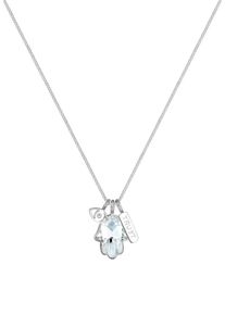 Elli, Damen Halskette 'Evil Eye, Hamsa Hand, Trust-Schriftzug, Wordings', Silber