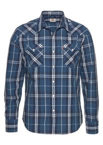Levi's LEVI'S, Herren Hemd 'Barstow Western', Taubenblau / Dunkelblau / Wei&szlig;