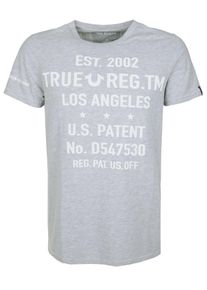 True Religion, Herren Shirt 'Military crew', Grau / Schwarz / Wei&szlig;