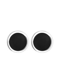 PAULO FANELLO, Herren Ohrringe 'Geo', Schwarz / Silber