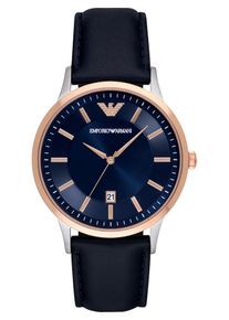 Emporio Armani, Herren Uhr 'AR2506', Dunkelblau / Rosegold / Silber / Naturwei&szlig;