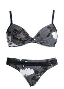 Lascana, Damen Bügel-Bikini, Grau / Schwarz / Weiß