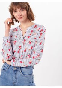 Tom Tailor, Damen Bluse, Rauchblau / Rot / Wei&szlig;