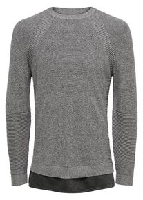 Only & Sons Only & Sons, Herren Struktur Strickpullover, Graumeliert