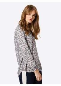 Zwillingsherz, Damen Bluse 'Anker', Grau / Pink