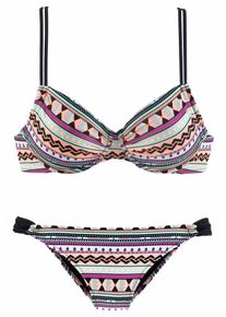 Bench, Damen Bügel-Bikini, Hellblau / Apricot / Dunkelpink / Schwarz
