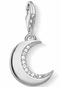 Thomas Sabo, Damen Charm-Anhänger 'Schutzmond' mit Zirkonia Steinen, Silber / Weiß