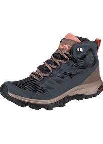 Salomon, Damen Stiefel 'OUTline Mid GTX W', Taupe / Dunkelgrau / Koralle
